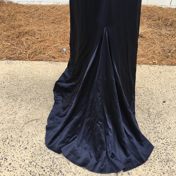 Oscar de la Renta Navy Strapless Gown - Picture 7 of 8